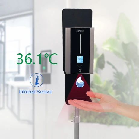 High Quality Soap Dispenser Kiosk Hospital Automatic Sensor Hand Sanitizing Soap Gel Dispenser Stainless Steel Metal TF86(D7) 1L