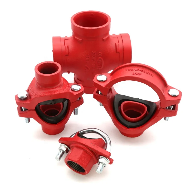 grooved fire fighting steel Pipe Fitting  Products Flexible Coupling elbow Tee for preventing fire
