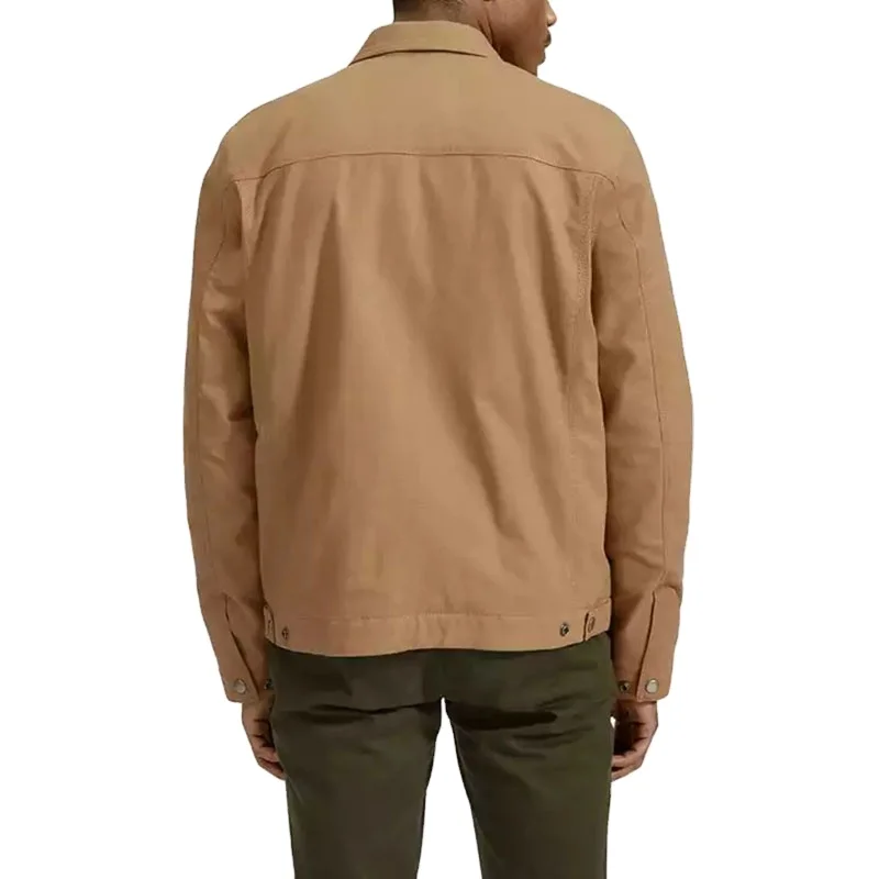 Winter Autumn Canvas Turn Down Work Filled Cotton Padding Button Cuff Custom Jacket Zipper High Quality Men Vintage Jackets