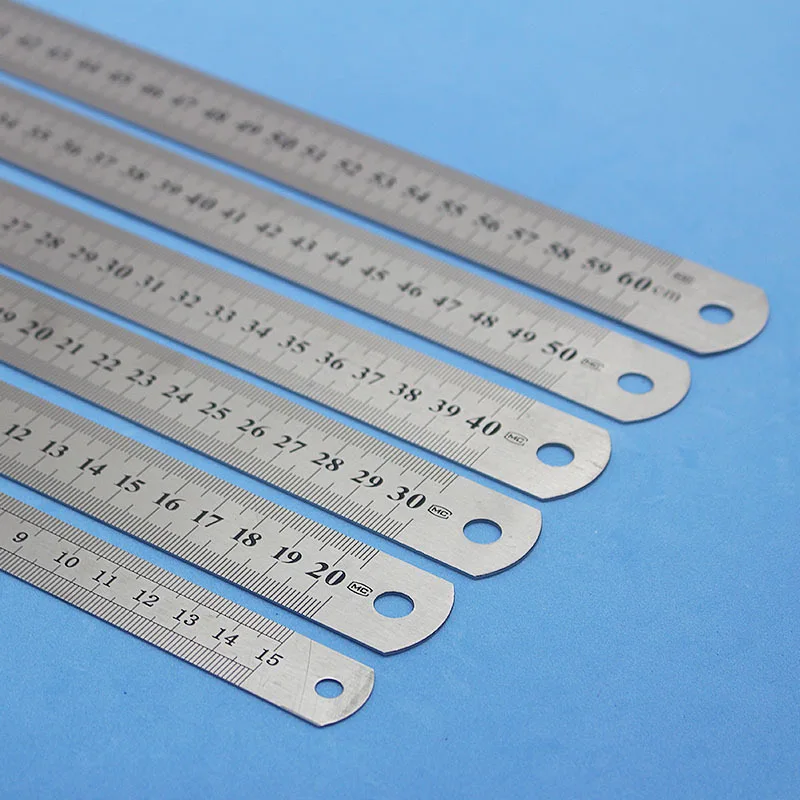 Straight Steel Scale Ruler Custom Top Quality Drawing Metal Ruler 20cm 30cm