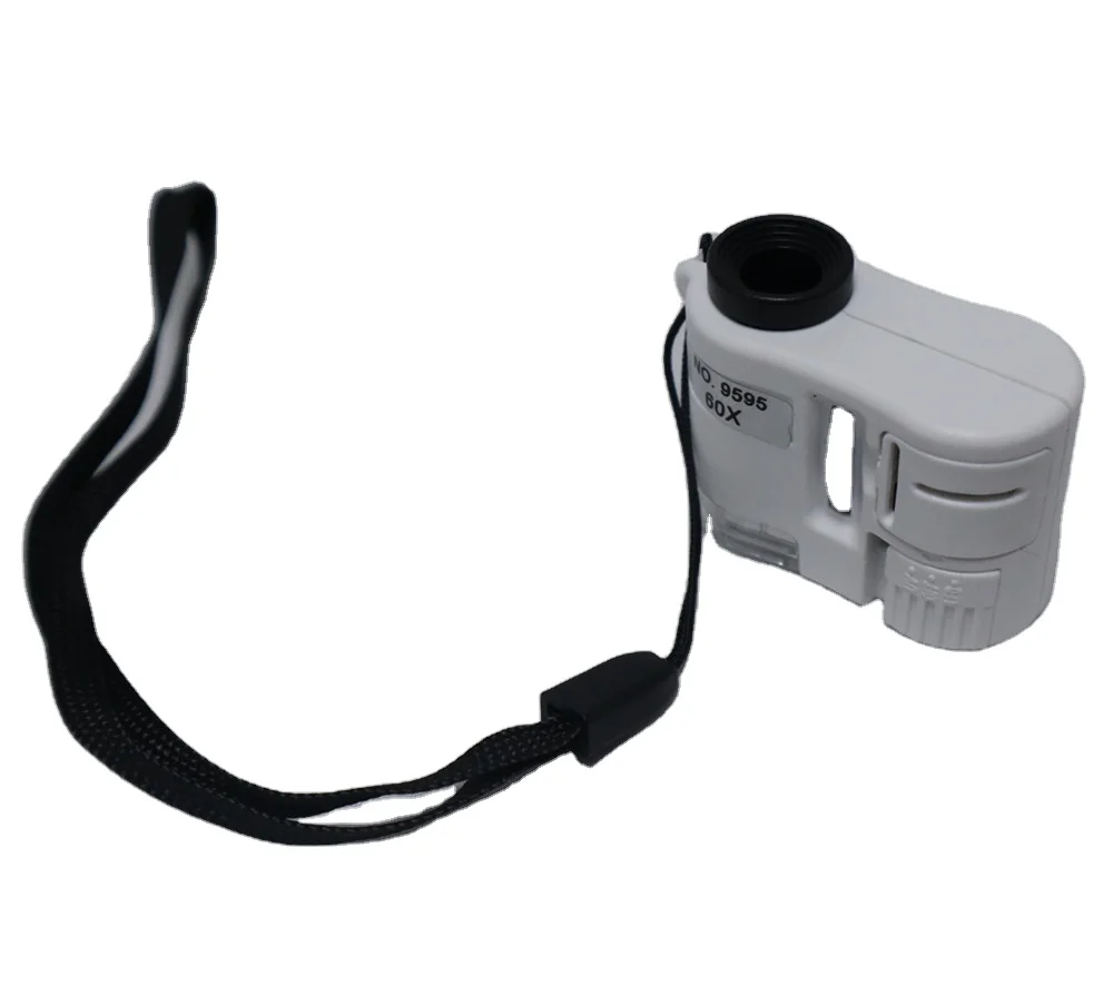 Hand held led light 60x mini portable jewelry microscope with money detector 9595
