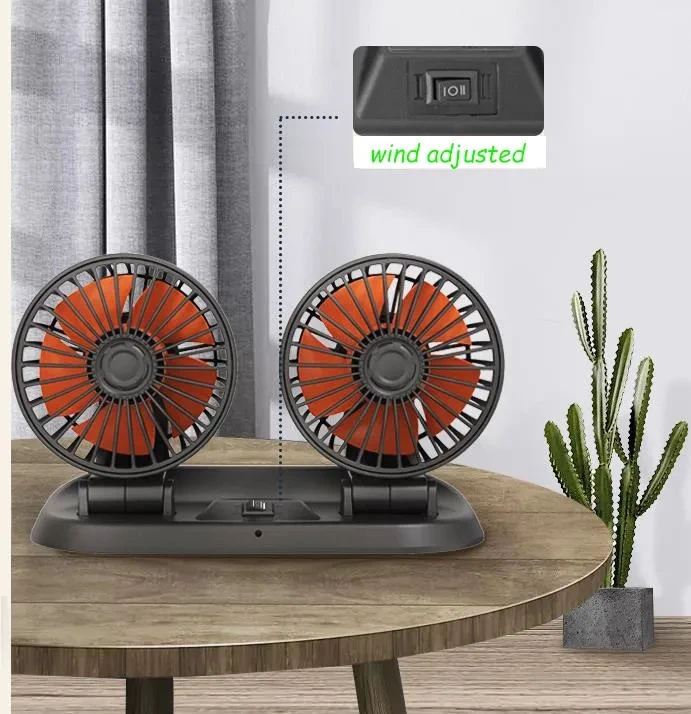 Новейший 12 В портативный автомобильный Кондиционер вентилятор охлаждения для автомобиля с 360 вращающимся двойным автомобильным вентилятором usb воздушный охладитель