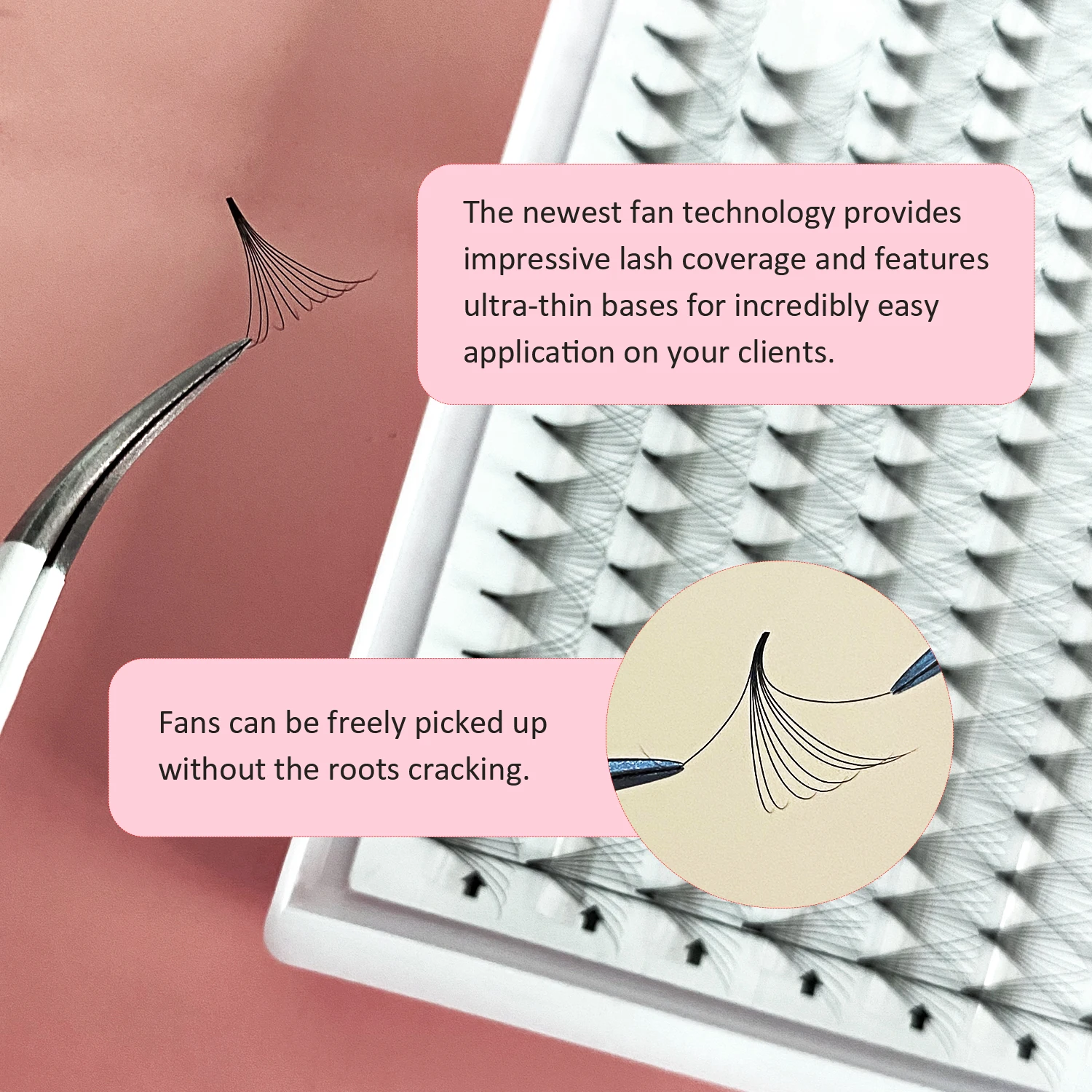 Готовые объемные вентиляторы матовые черные PBT корейские накладные ресницы 8-15 мм остроконечная тонкая основа гигантская коробка для ресниц поставщик