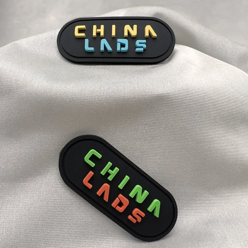 Clothing Logo Custom High Quality 3D Heat Transfer Silicone label Made Embossed PVC Rubber Patch