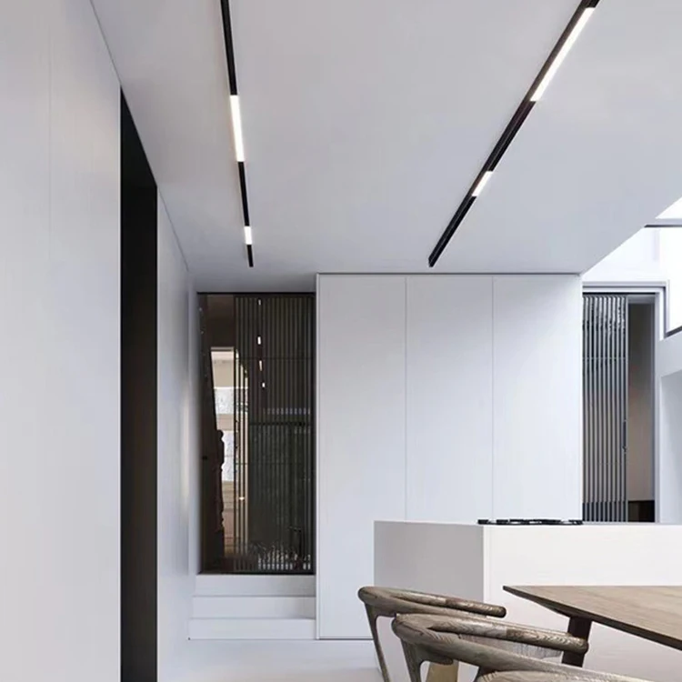 ALLWAY 5MM Width Aluminum Housing Indoor Art Museum Magnetic Track Lighting System 3w 7w 8w 9w 16w Magnetic Led Track Light