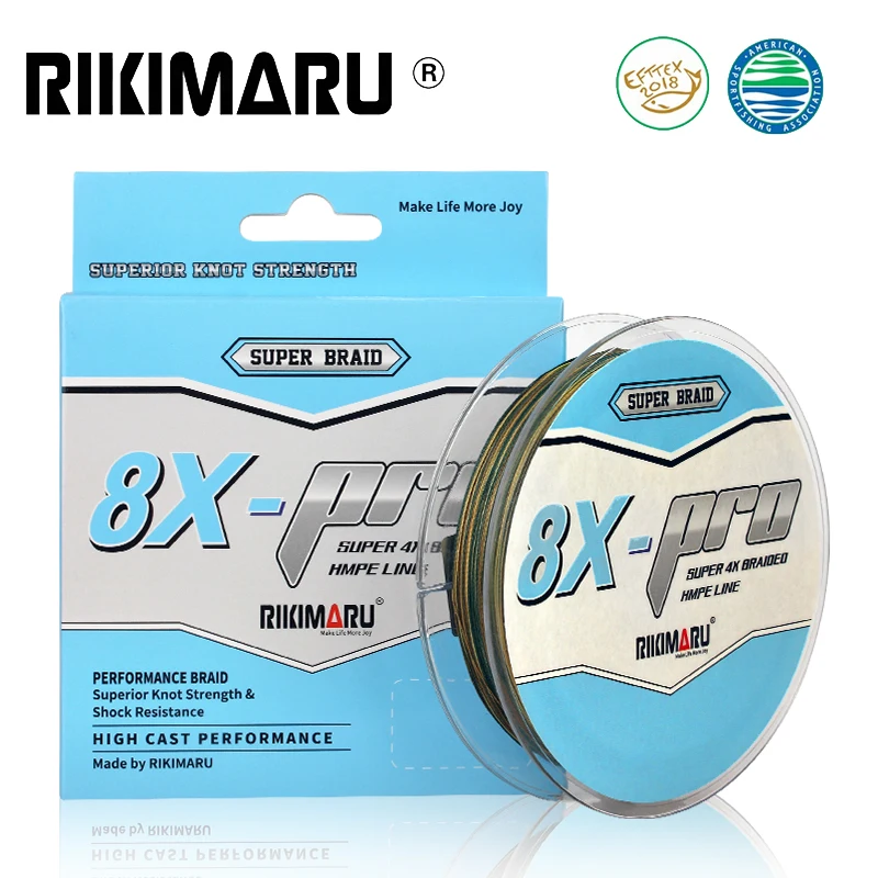 Rikimaru Spot Color x8 Strand 300m UHMWPE плетеная леска для ловли рыбы в соленой воде
