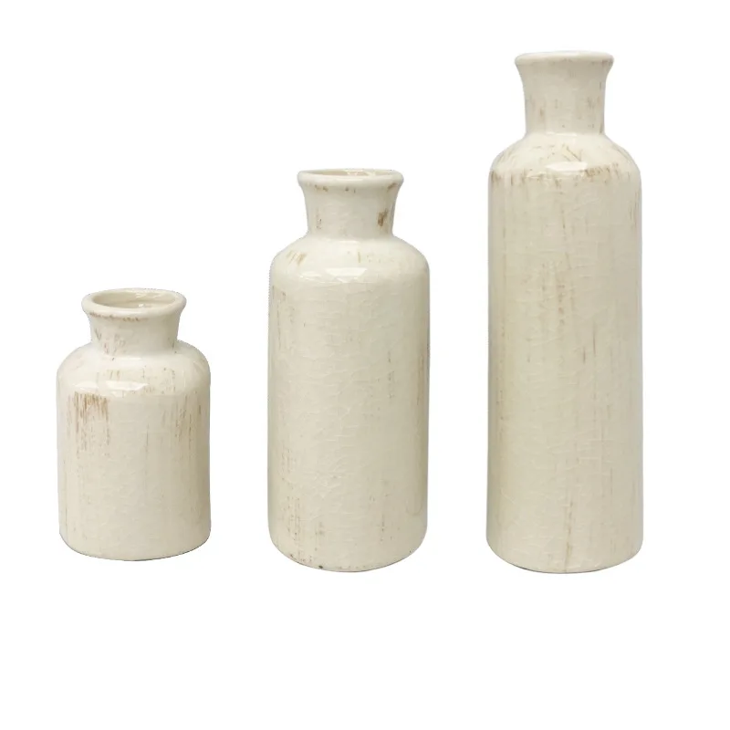 Modern Home Decoration Vase Rustic Home Flower Ornaments Living Room Ceramic Vases