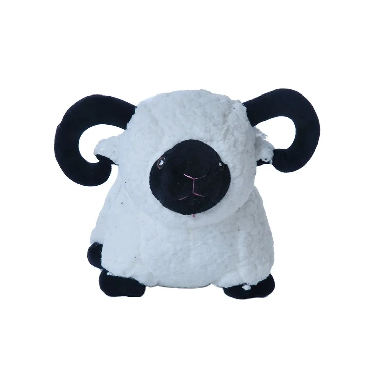 White soft fabric animal Goat stuffed sand bag Decorative door stop