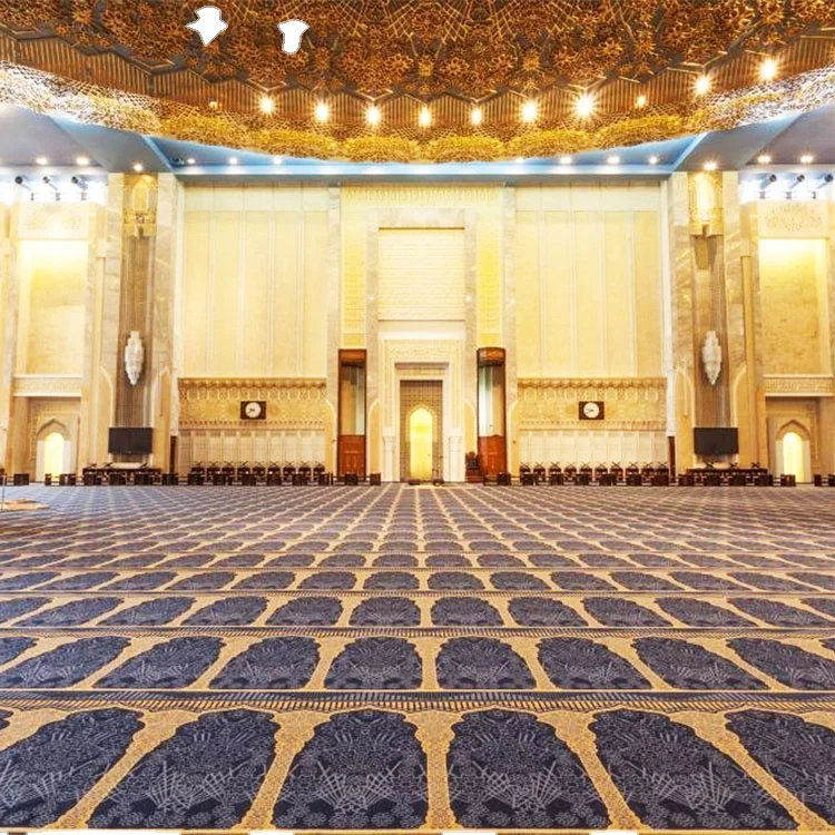 
Muslim mosque Prayer Carpet customized patterns 4*25 m roll carpets with Action backing carpet for mosque 