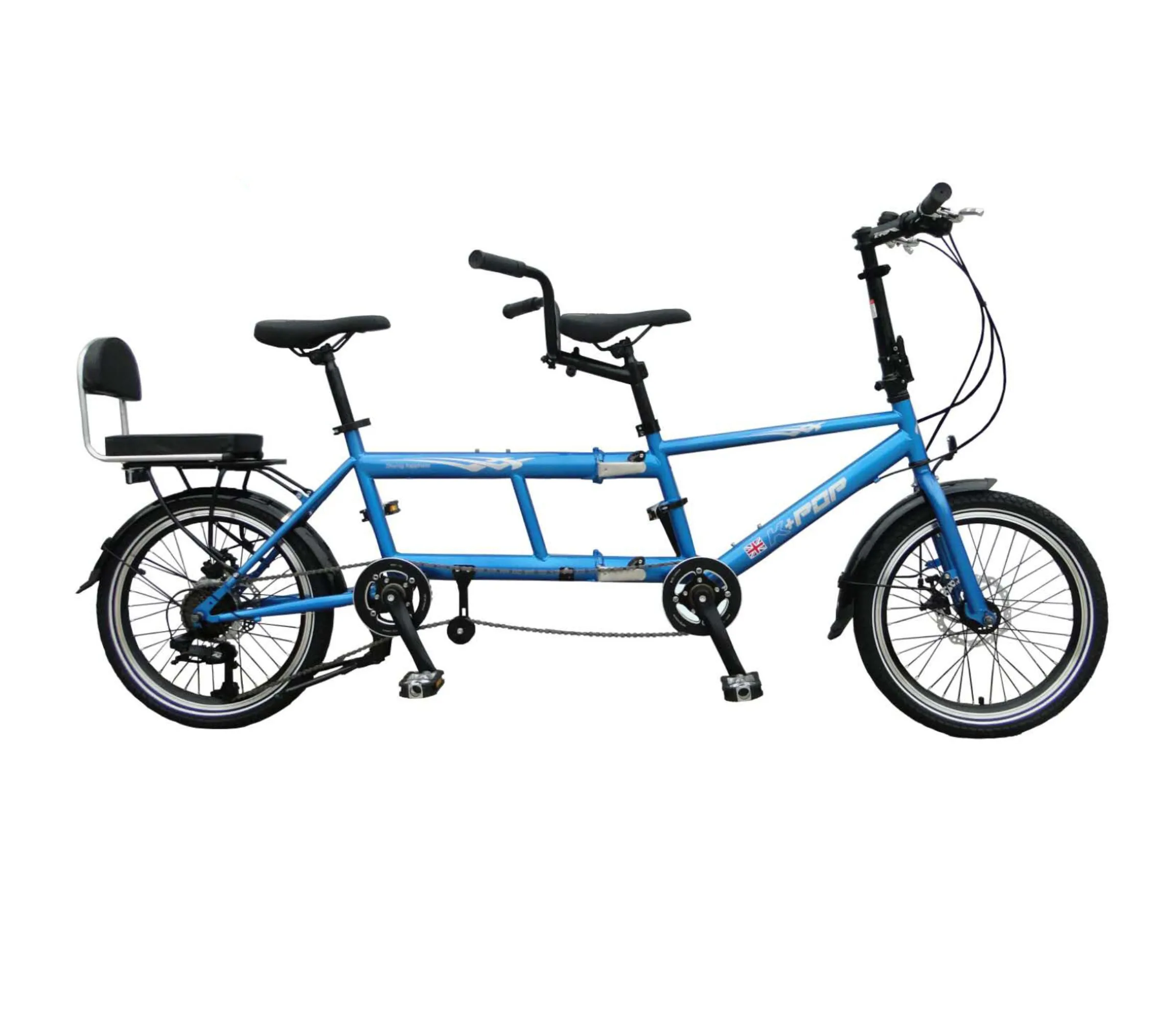 20 inch tandem bicycle folding bike with double seats and independent pedals to ride