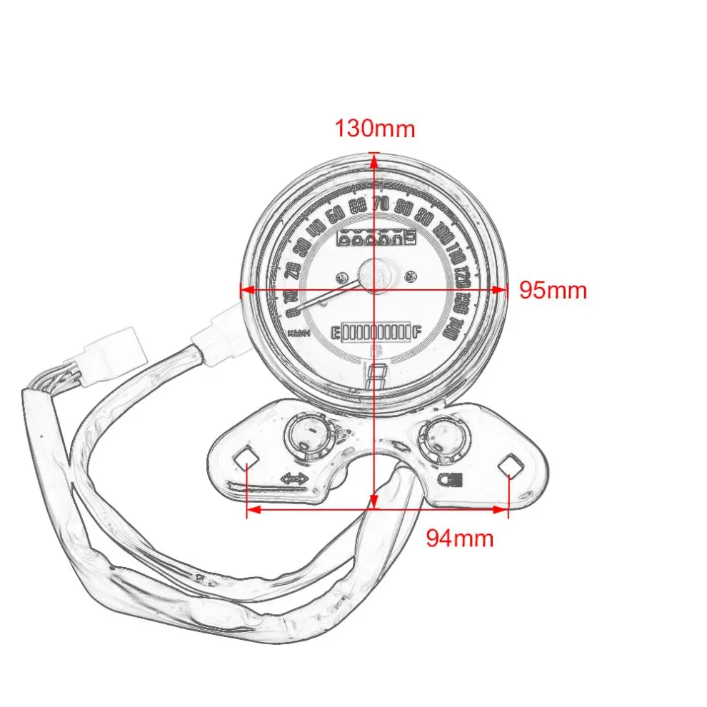 Motorcycle Odometer LCD Digital Interface Fuel Gauge Speedometer With Light USB Charger For Honda CG125 Suzuki GN125 Cafe Racer