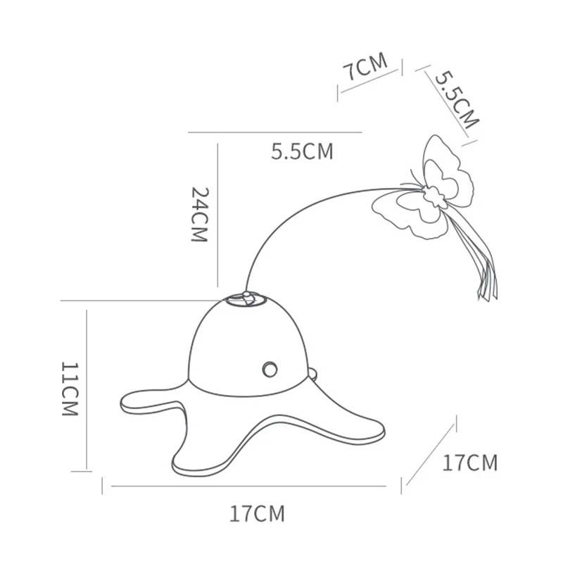 Cat Wand Toy Interactive  Cat Fun Playing Toys Kitten Toys with Shiny ButterFly