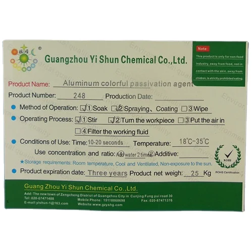 Environmental protection aluminum anti-corrosion passivation colorful three-in-one agent