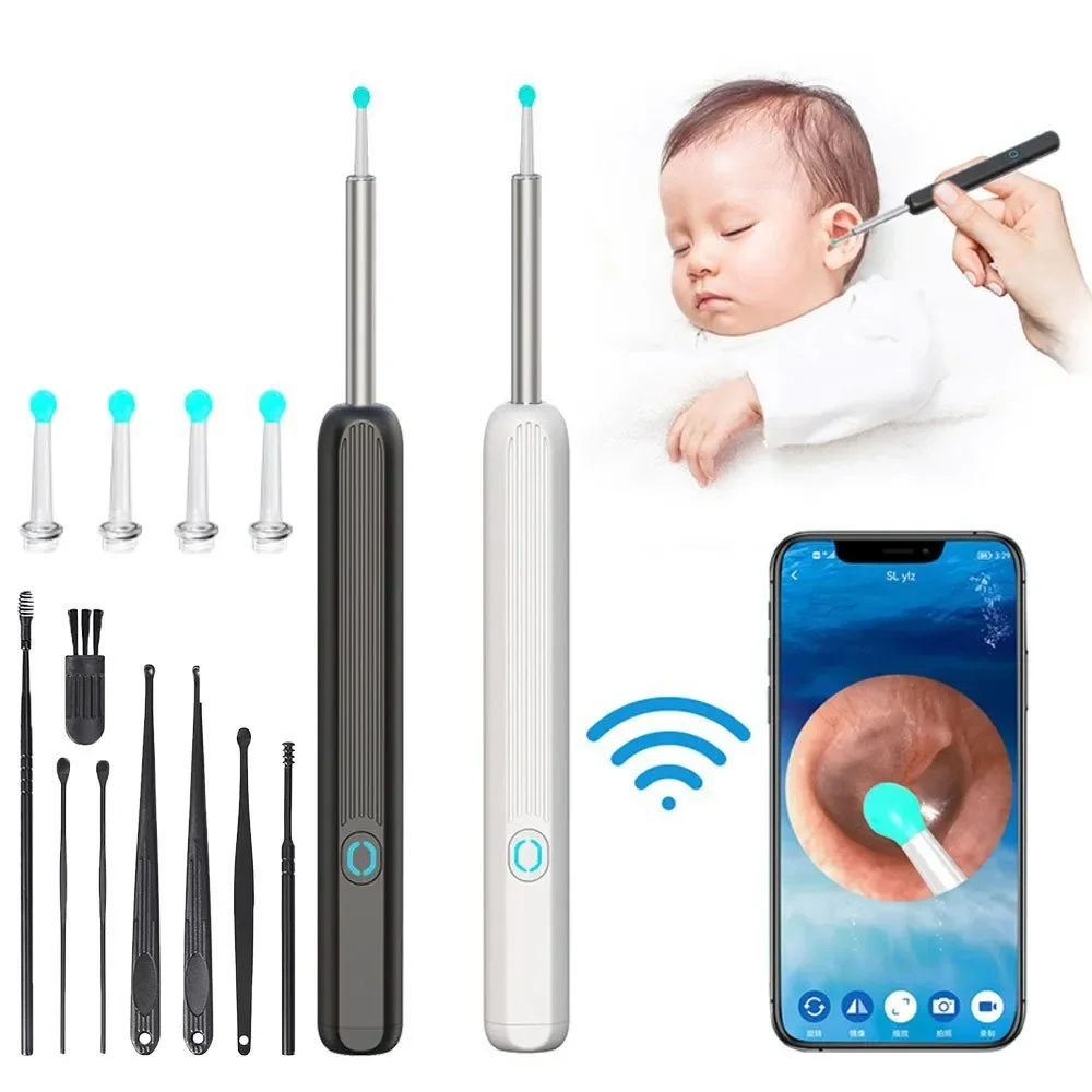NE3 Ear Cleaner Ear Wax Removal Tool with Camera LED Light Wireless Otoscope Smart Ear Cleaning Kit