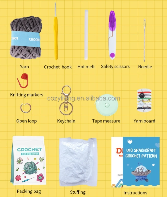 Easter Crochet Bunny Chicken and Egg 3pcs Crochet Kits Crochet Hook Safety Eyes High Quality Yarn all Including