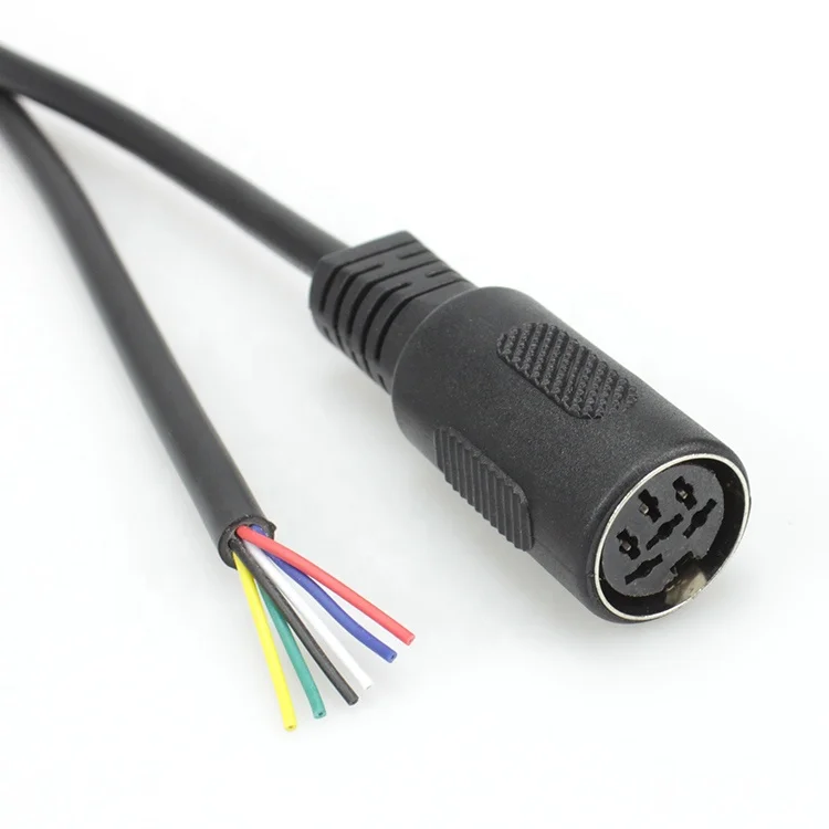 Din Cable 6 Pin female to end  Molded Connector  DIN female Connector Interface Jack Plug Wire Cord