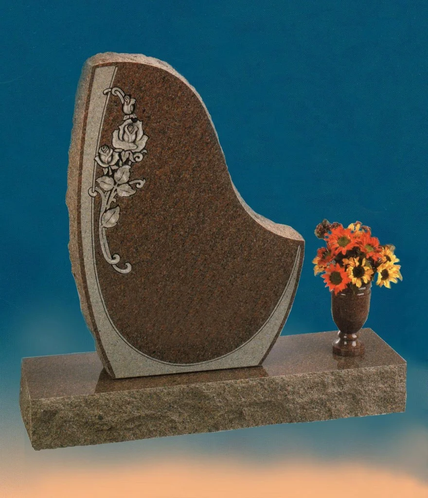 Custom Natural Stone Marble Tombstone Granite Headstone With Bronze  Statue Monument