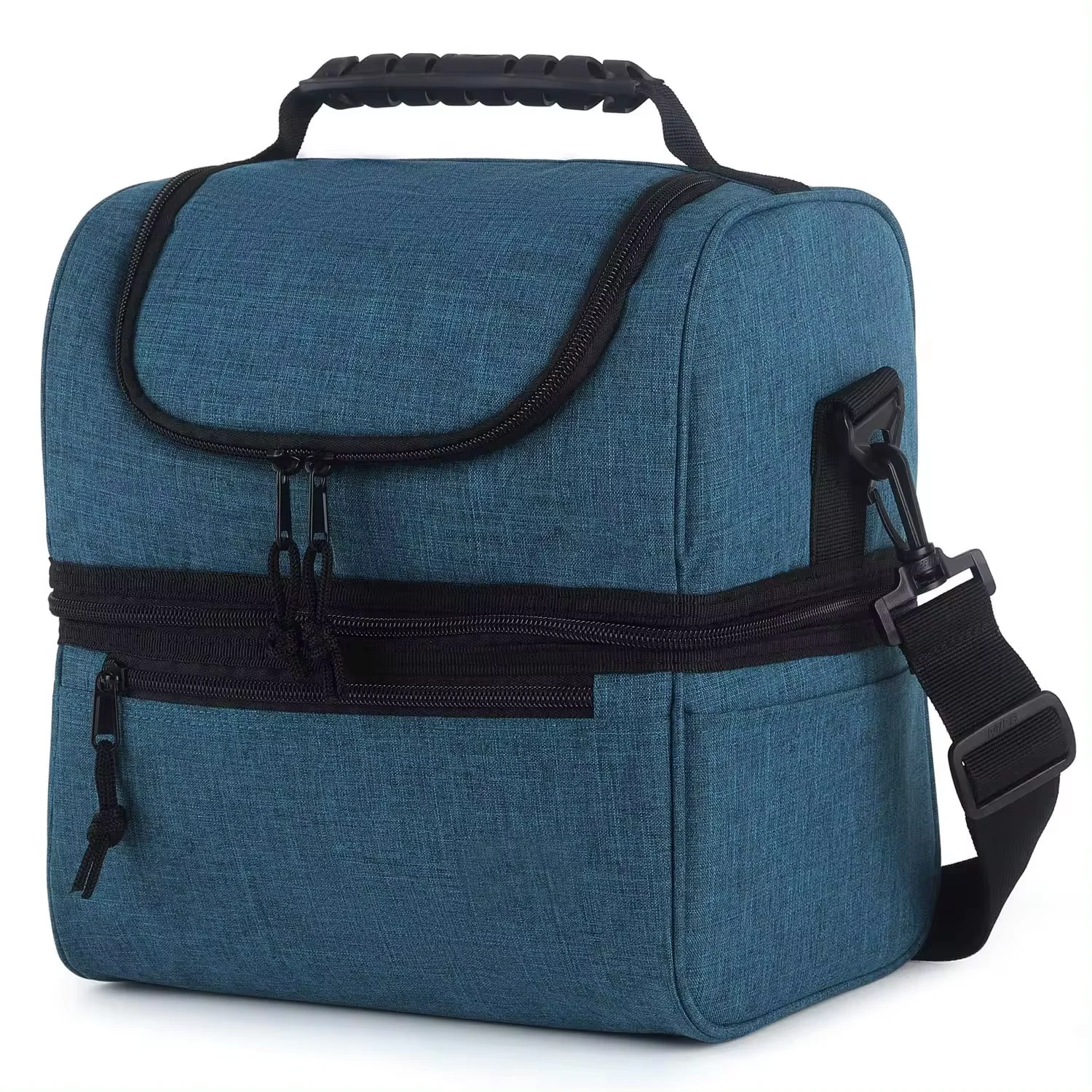 Wholesale OEM Fabric Custom two compartment Portable Reusable Oxford Tote Insulated Cooler Bags