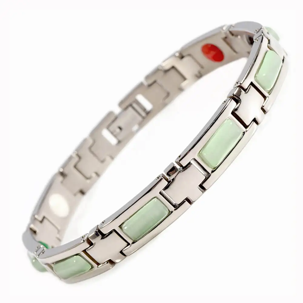 Wollet Healthy Unisex Quantum Energy Pure Titanium Bracelet With Stone