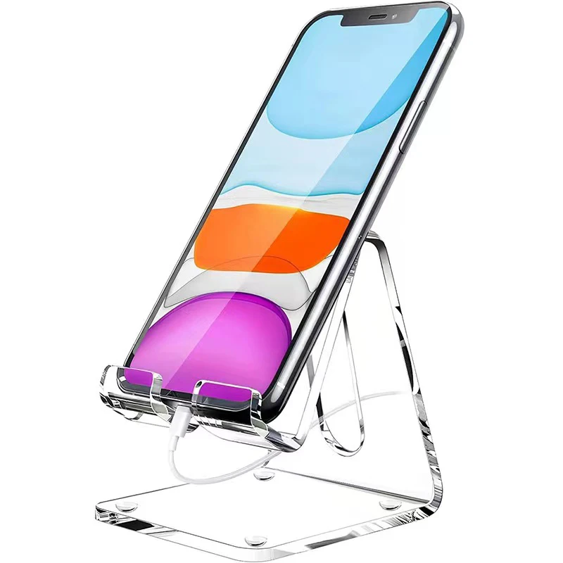 Wholesale Clear Acrylic Mobile Phone Holder Phone Display Stand  Mobile Tablet Holder Cell Phone Stand