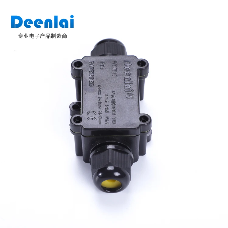 DEENLAI FSH711 black IP68 горячая Распродажа Водонепроницаемая электрическая распределительная коробка для кабельных соединений