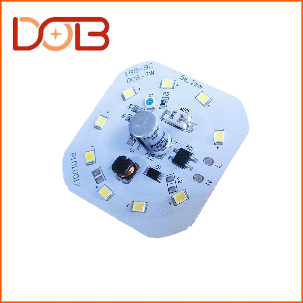 7w Voice controlled induction dob Led Bulb Pcb Led Chip Led Dob  Flicker-Free Dob B22 Easy To Install China Factory Pcb Board