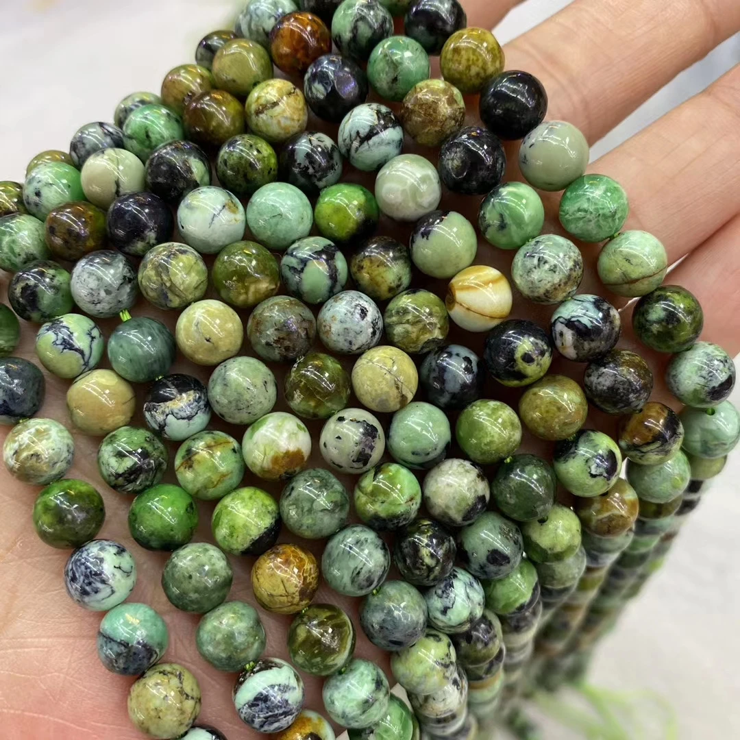 Natural Stone Gemstone Loose Round 6/8/10mm Beads Strand Green Variscite