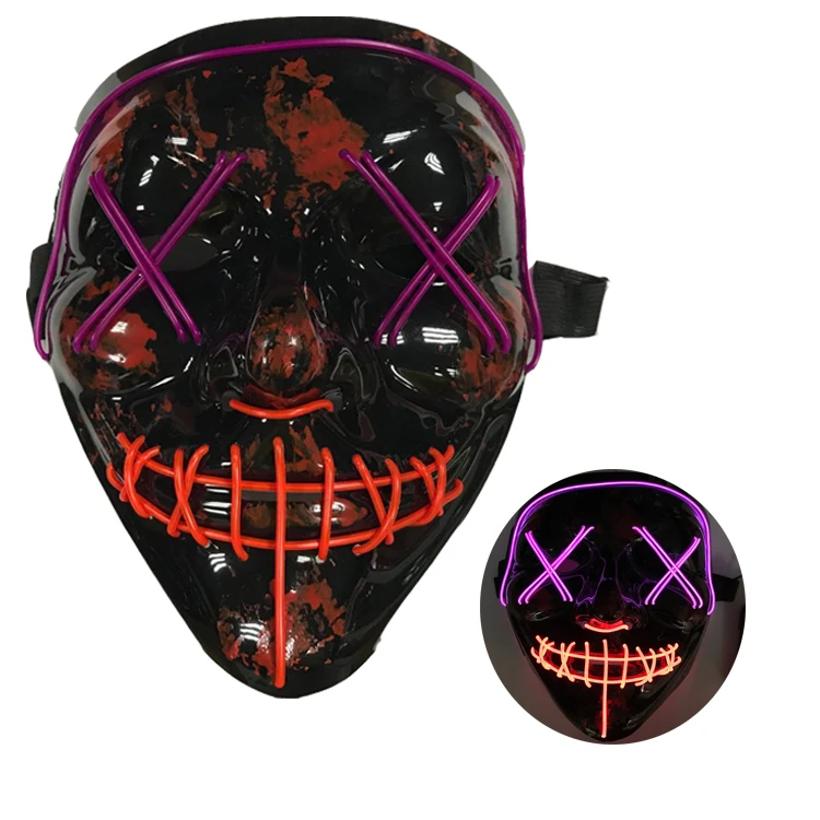 Wholesale EL Wire Light up Party Mask Neon Glowing Flashing Lighting Fancy Ball Costume Masque Funny Fox Party Mask