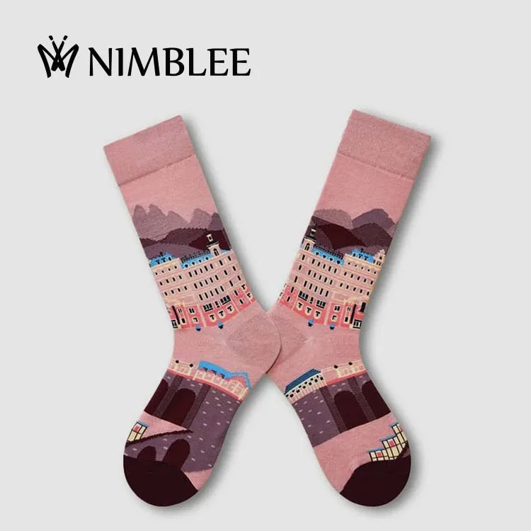 Wholesale high quality Oil Painting Art socks custom women Casual Creative Novelty crew cotton sock