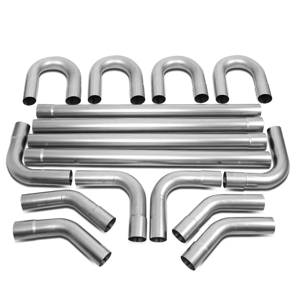 Custom DIY 16pcs Straight U-Bend Mandrel Bend Pipes Exhaust Kit