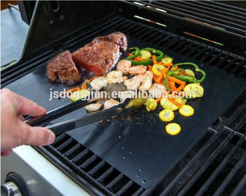 High temperature ptfe coated nonstick fireproof charcoal bbq grill mat