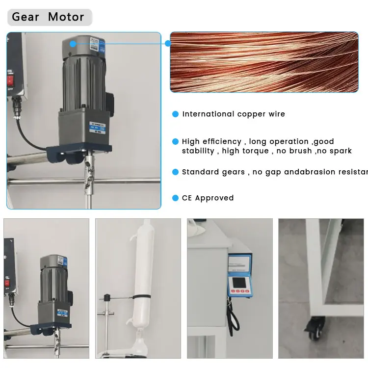 5L 10L 20L 30L 50L 100L Single Layer Glass Reactor Chemical Reactor with Heating Coil
