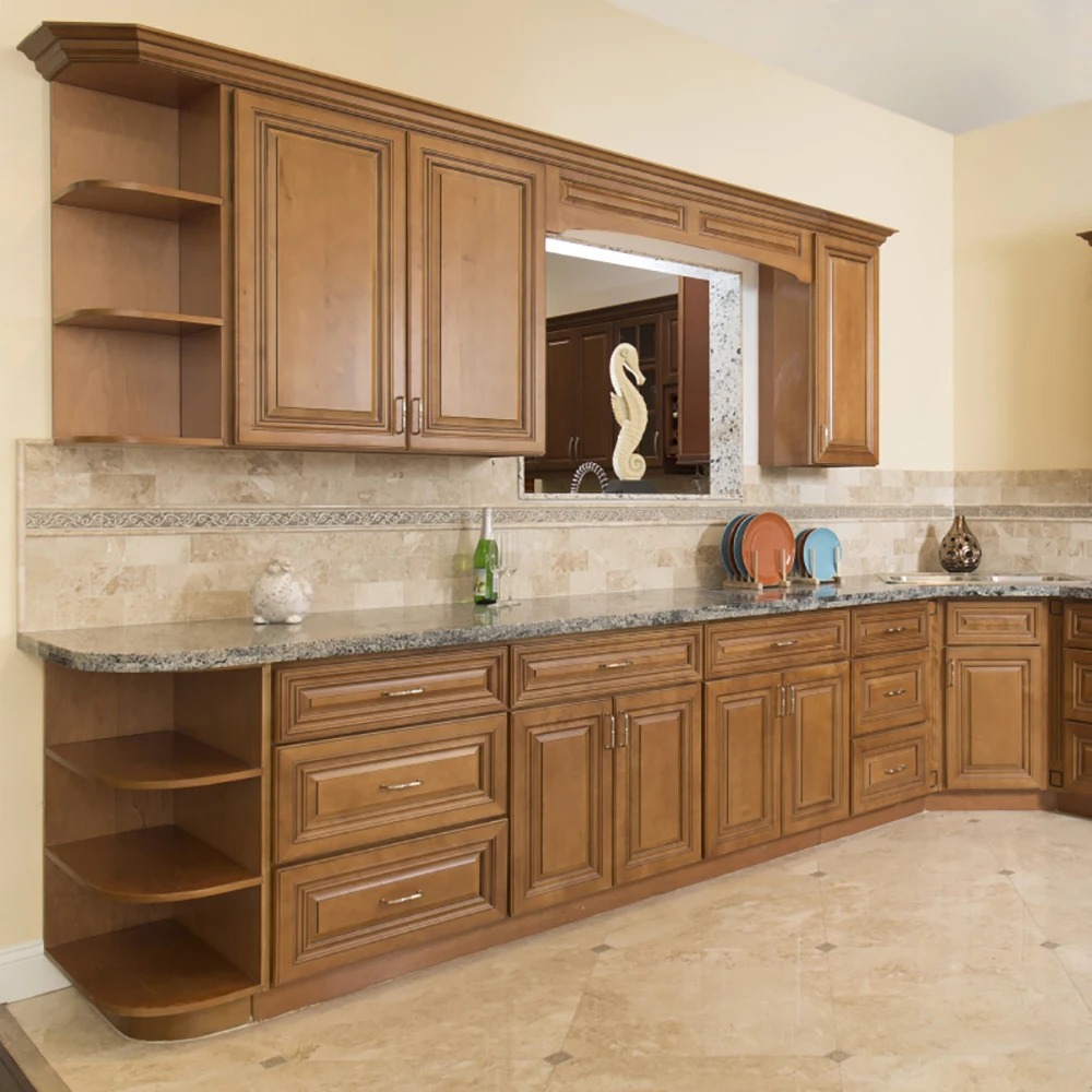 Wholesale Price MDF High Gloss Solid Wood Various Color Modular Wooden Kitchen Pantry Storage Cabinets Ready to Assemble