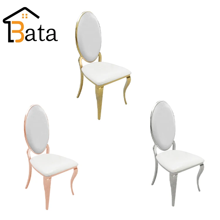 Свадебный стул из нержавеющей стали цвета розового золота с круглой спинкой для мероприятий в Вашингтоне