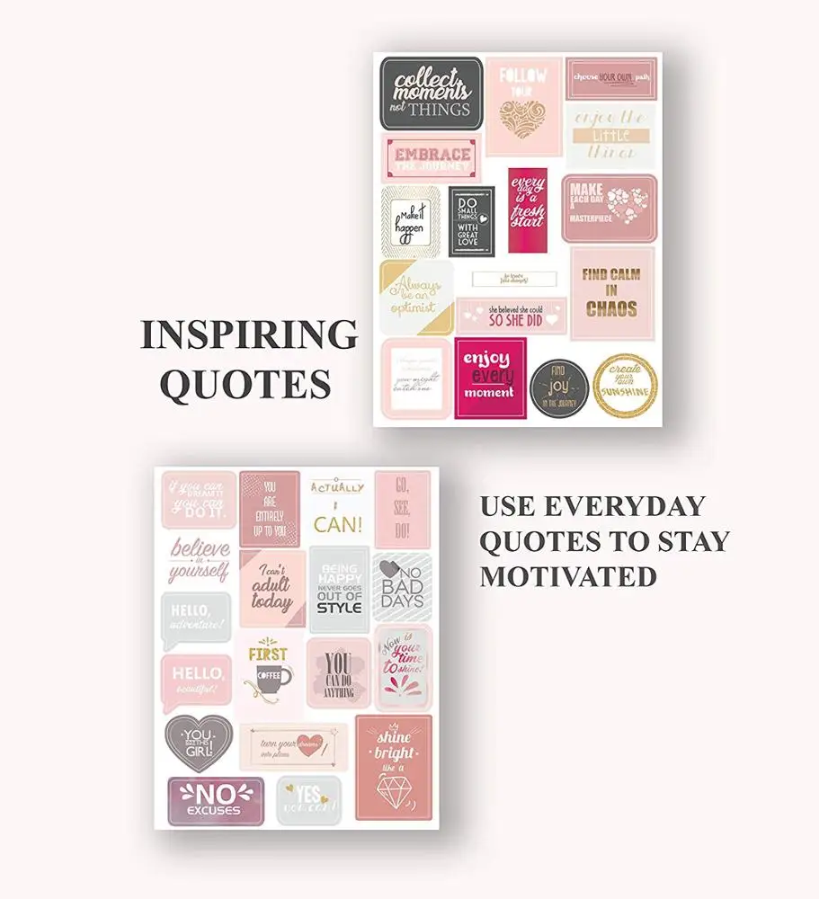Customized Weekly Planner Words Quote Sticker Paper Journal Sticker Alphabet Letter Sticker For Scrapbook