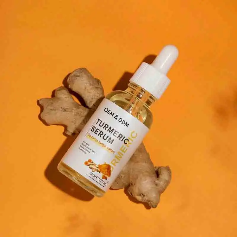 Facial Turmeric Skin Care Brightens Anti-Acne Dark Spots Removal Serum Turmeric Root Extract Turmeric Serum