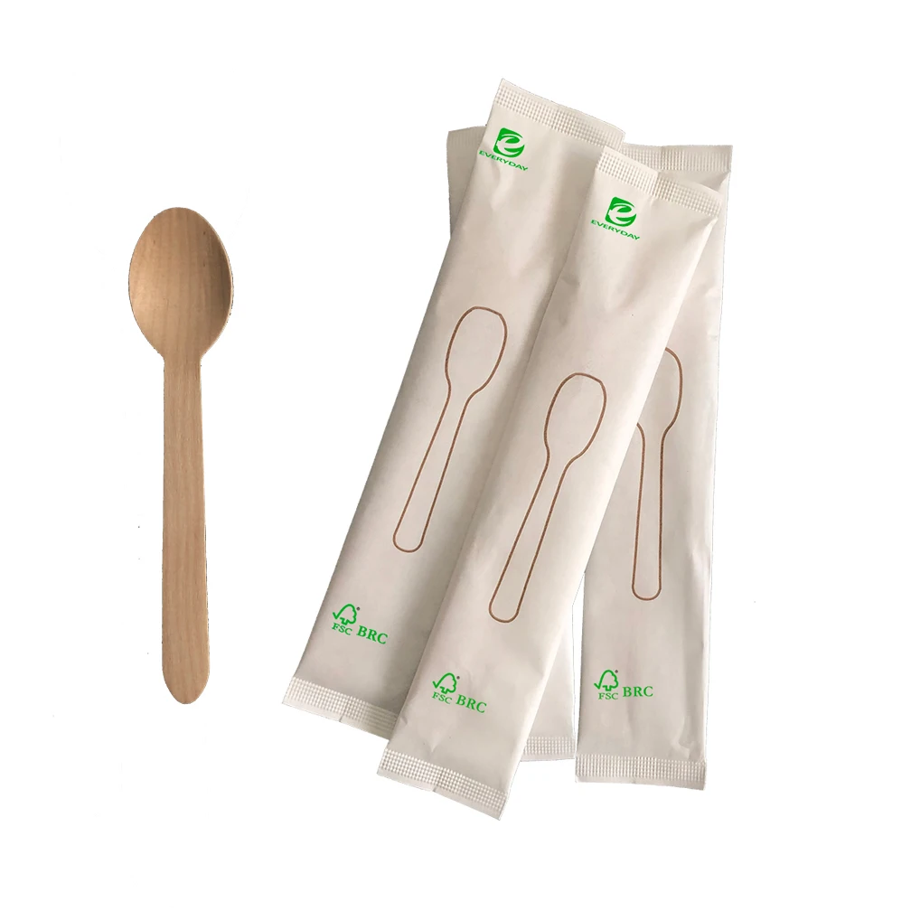 Whole Sale  Wooden Disposable Cutlery 140mm Spoon