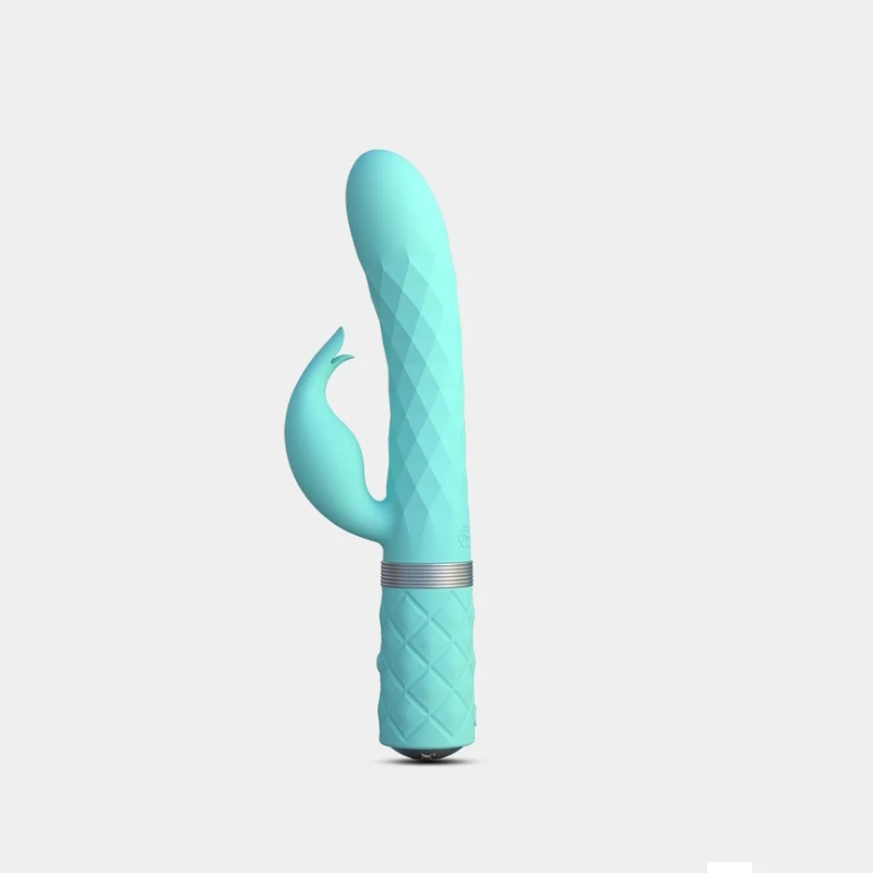 Canada Luxury Pillow Talk BMS Lively Tarzan Dual Motor Massager(Teal) Sex Toys Vibrator With Unique Rotating Shaft