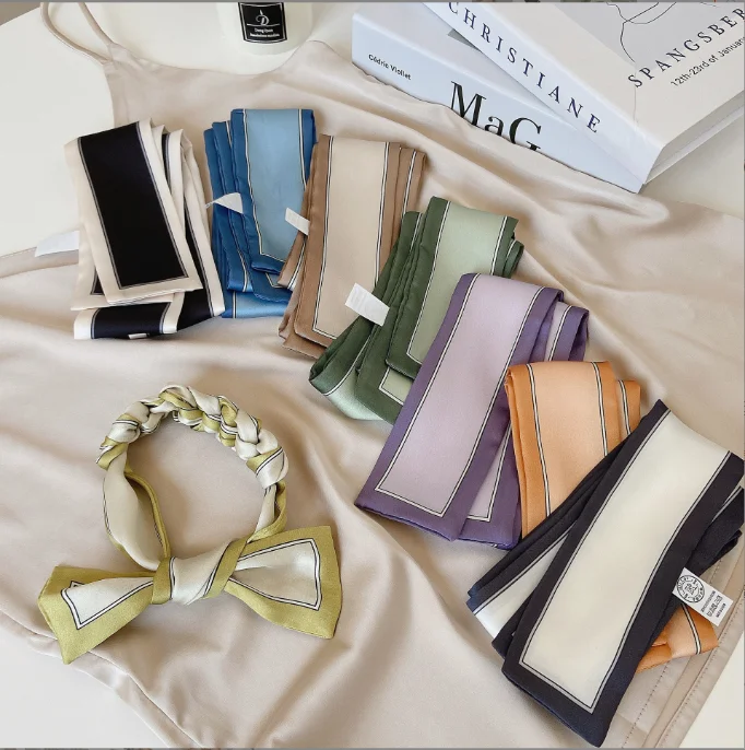Fashion small silk scarf female head tie handbag neck belt streamer suit scarf headband