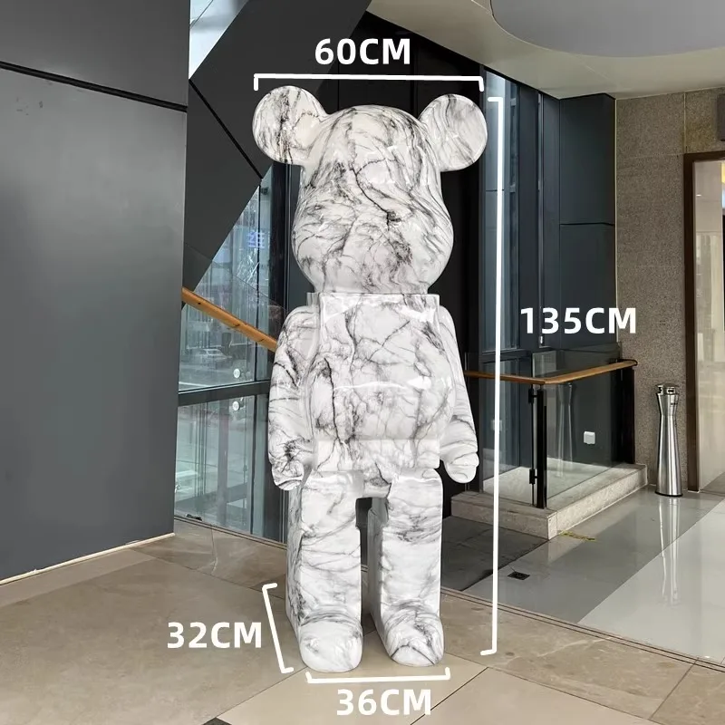 Marble violent bear light luxury network red floor giant decoration living room decoration Hotel lobby decoration natural marble
