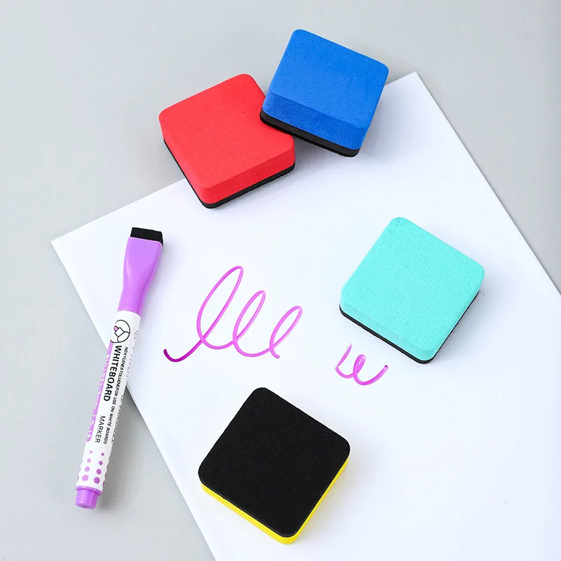 Felt Velvet Cloth 5 * 5 * 1.5cm Small square With Magnetic Whiteboard Eraser, Teacher Supplies, Office Supplies