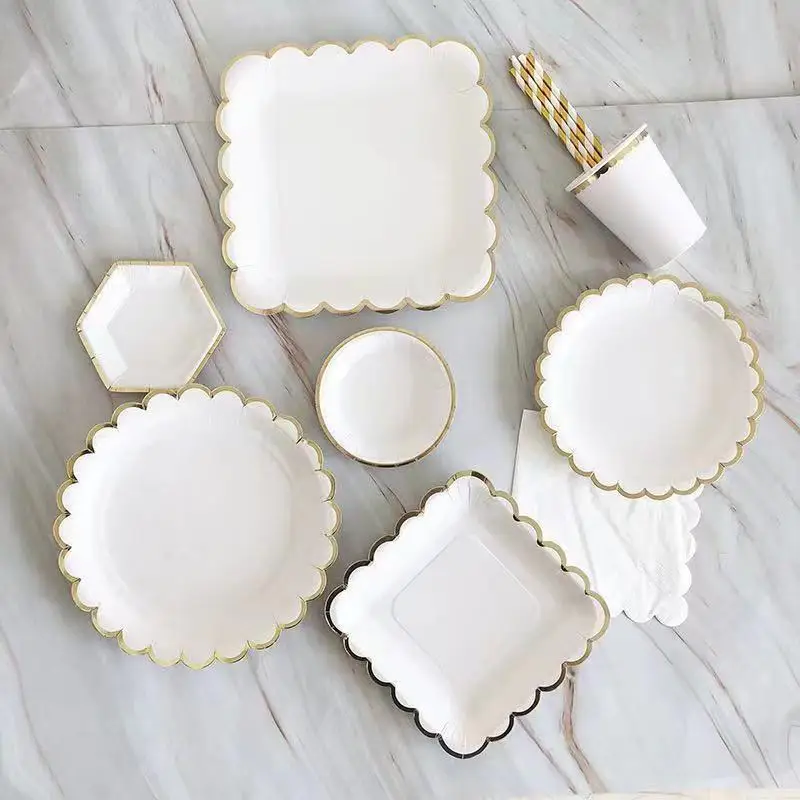 Paper Plate Ovenable Heat Resist Disposable Paper Plate Wholesale Factory Price White Color Round Shape