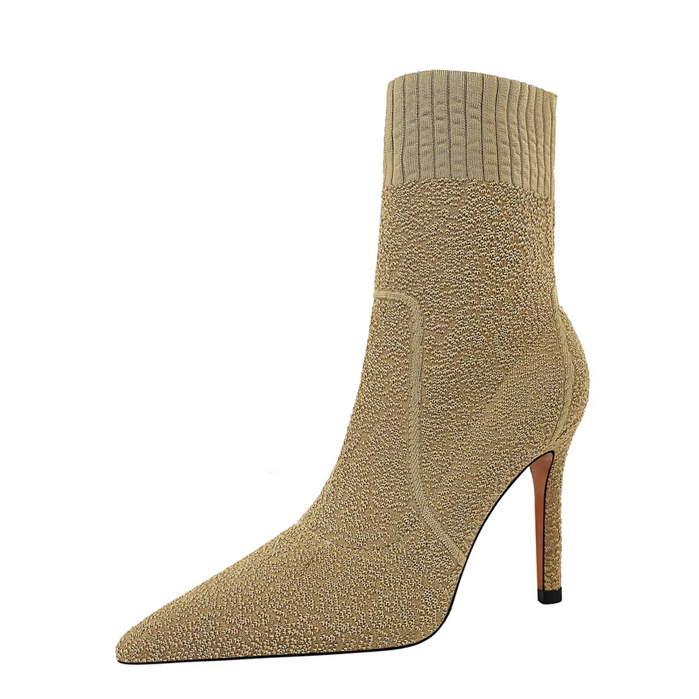 315-2 2019 new fashion contracted winter Female boots 9.5 cm Stiletto heels Pointed toes wool Lady Short boots