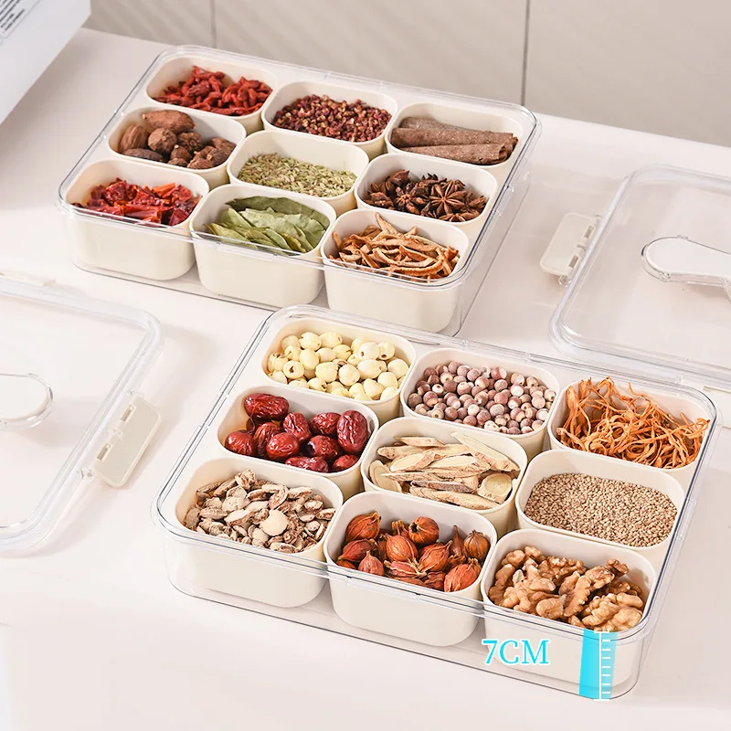 Fruit Plastic Divided Fresh Produce Saver Airtight Food Storage Containers with Lids Divided Serving Veggie Tray with Handle
