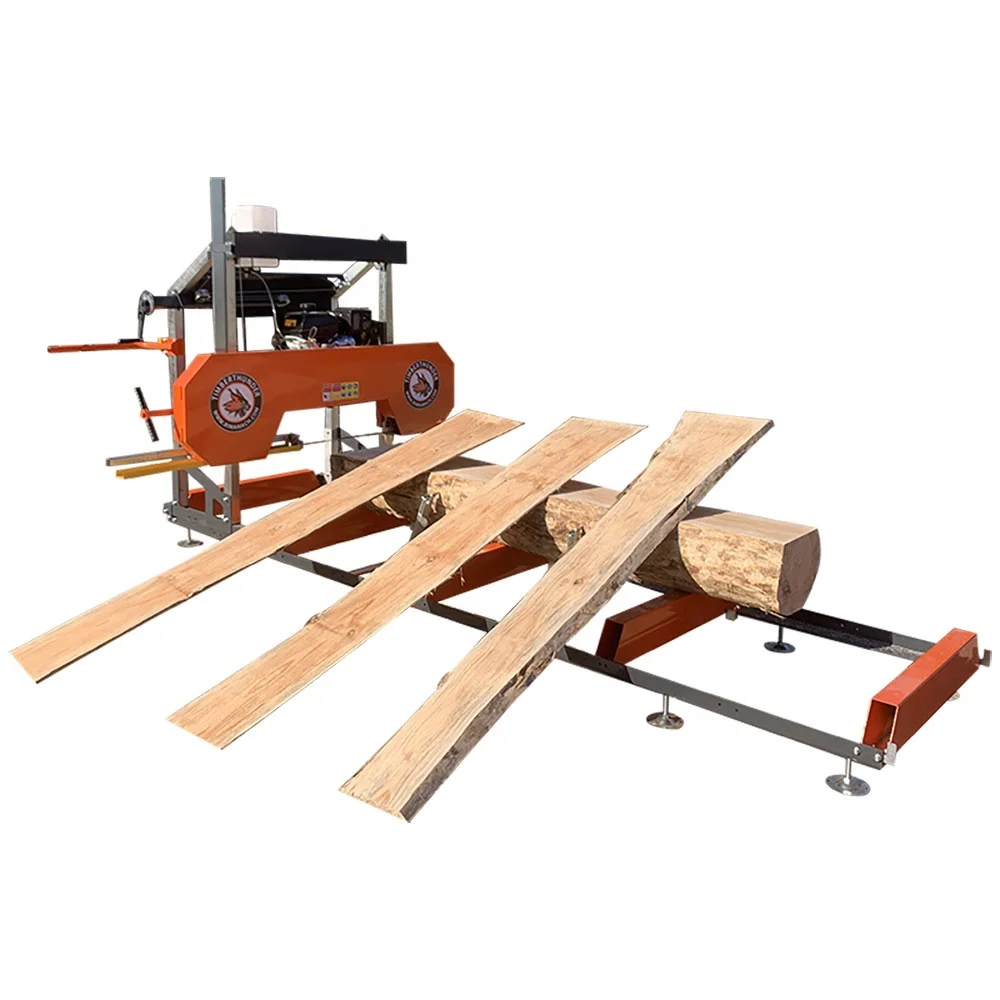 Gas diesel portable band sawmill lumber cutting saw machine sawmill machine