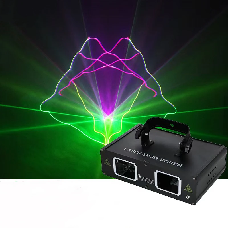 Double-hole Full Color Laser Lamp 3d Line Beam With Blue Red Green Light Ktv Flash And Private Room Stage Lights Bar