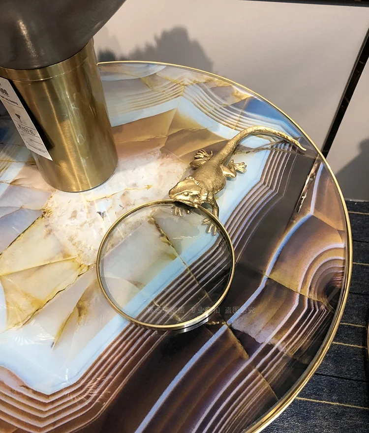 
Custom study magnifying glass lizard with copper furnishing articles 
