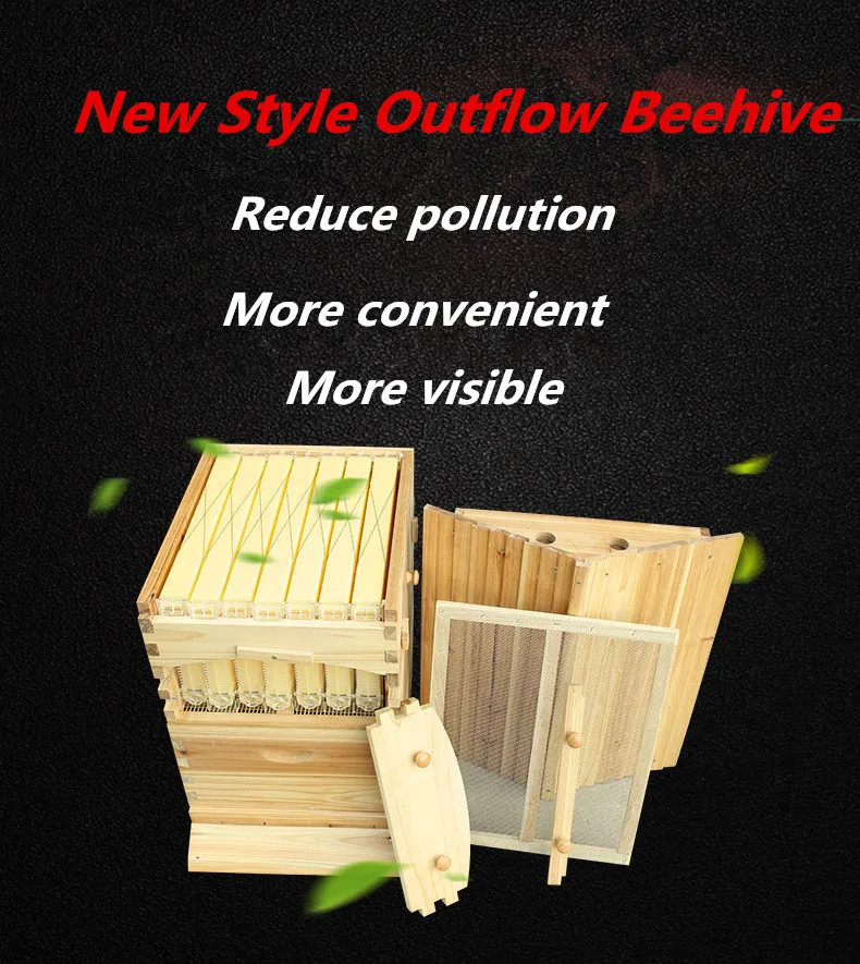 Automatic beehive with 7 pieces frame plastic honey outflow beehive honey comb full set