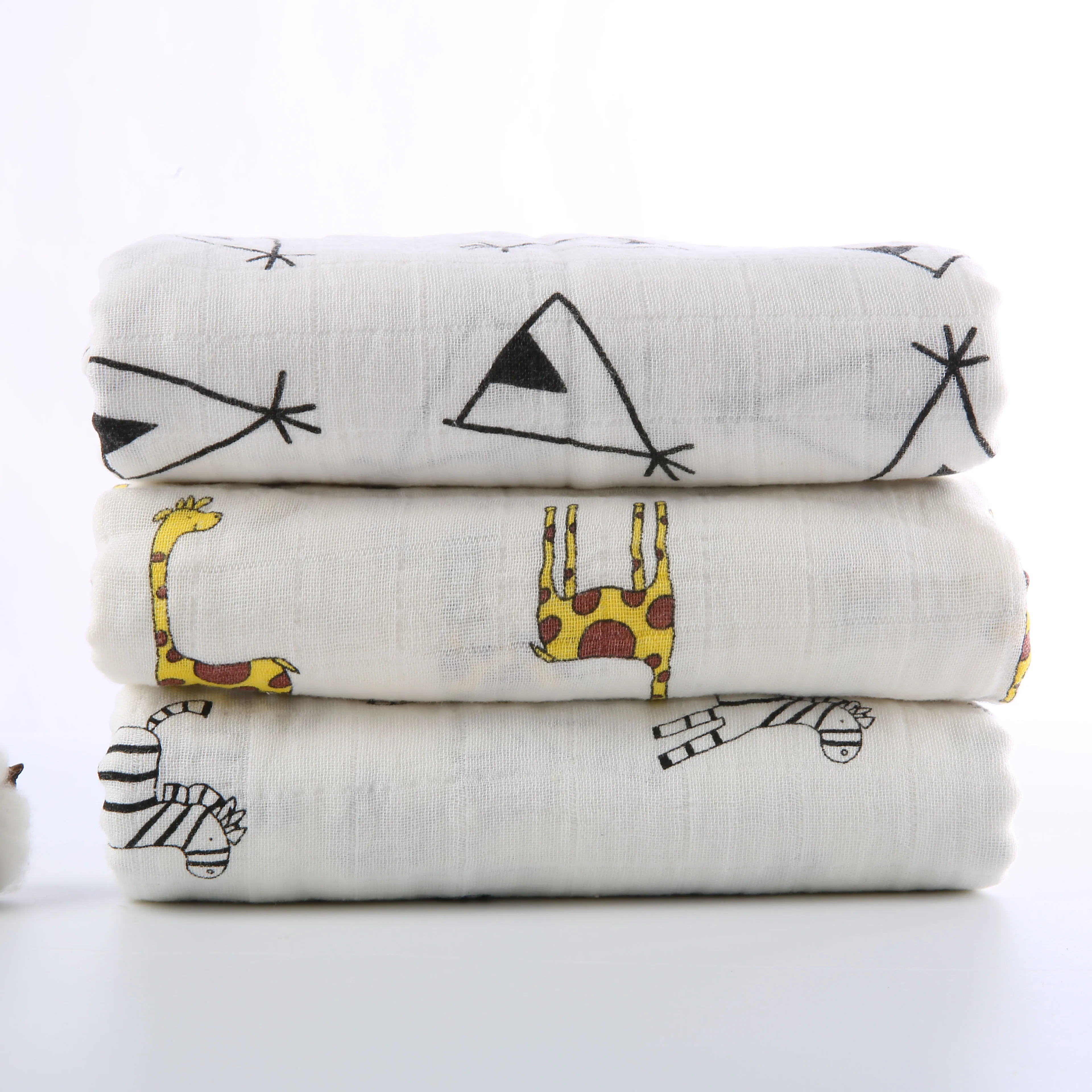 1Pc Muslin 100% Cotton Baby Swaddles Soft Newborn Blankets Bath Gauze Infant Wrap Sleepsack Stroller Cover Play Mat Baby