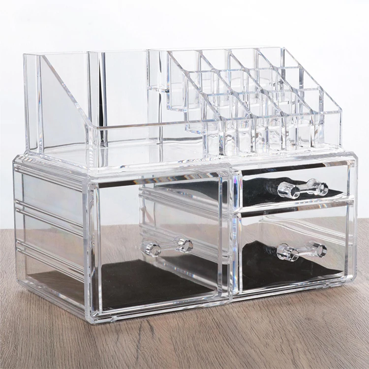 Big Capacity Multifunctional Make Up Case Box Acrylic Jewelry Cosmetic Makeup Brush Lipstick Holder Storage Organizer